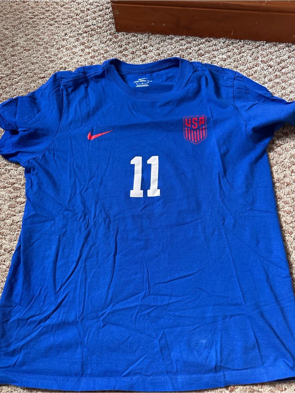 Nike Blue USA Soccer Tee with Red Accents and White #11